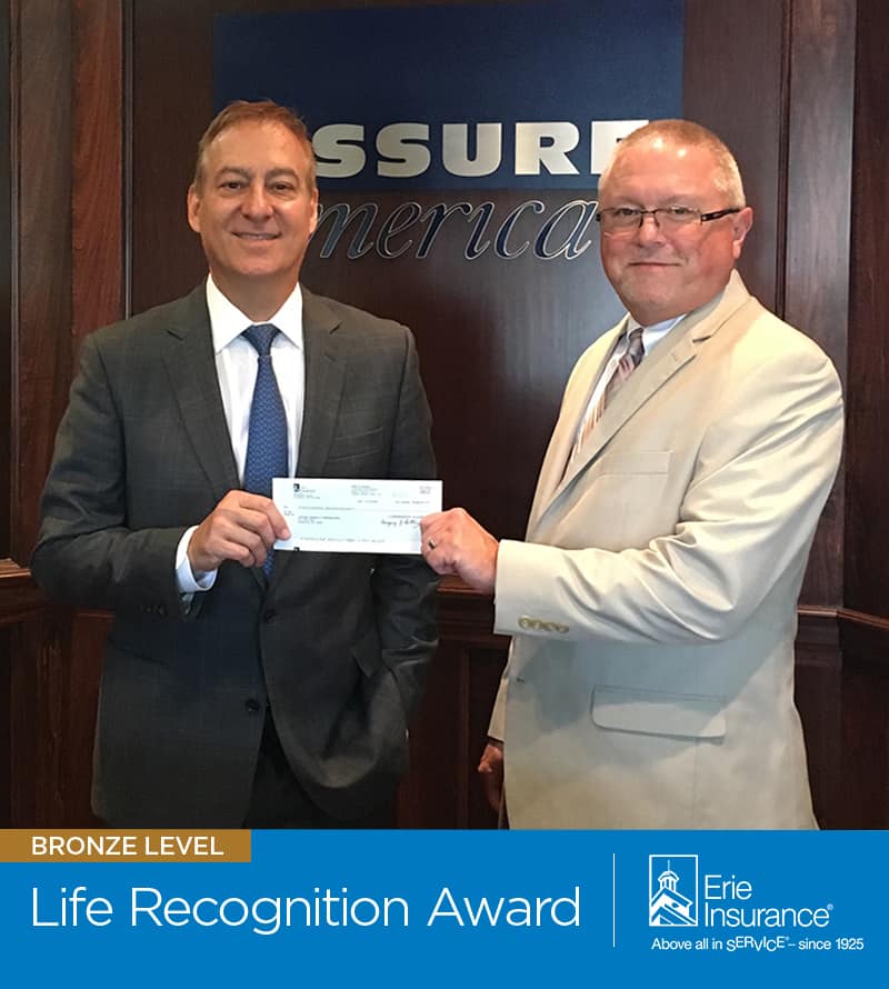 Assure America Corp. Receives Bronze Life Recognition Award from Erie Insurance 